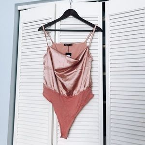 NWT NASTYGAL Satin Bodysuit